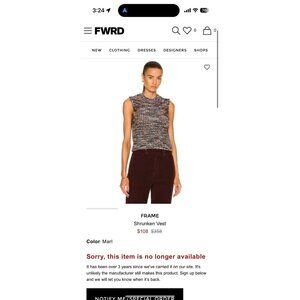 Frame Shrunken Vest Sweater